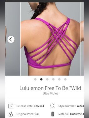 lululemon athletica Free To Be Wild Strappy Sports Bra - Ultra Violet